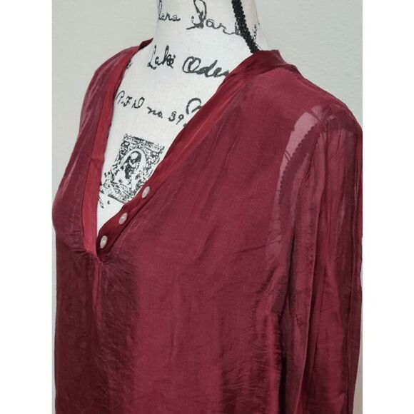 MARCELLA’S Long Sleeve Red Tiered Boho Dress Made in Italy SIZE M NWT - Picture 2 of 10